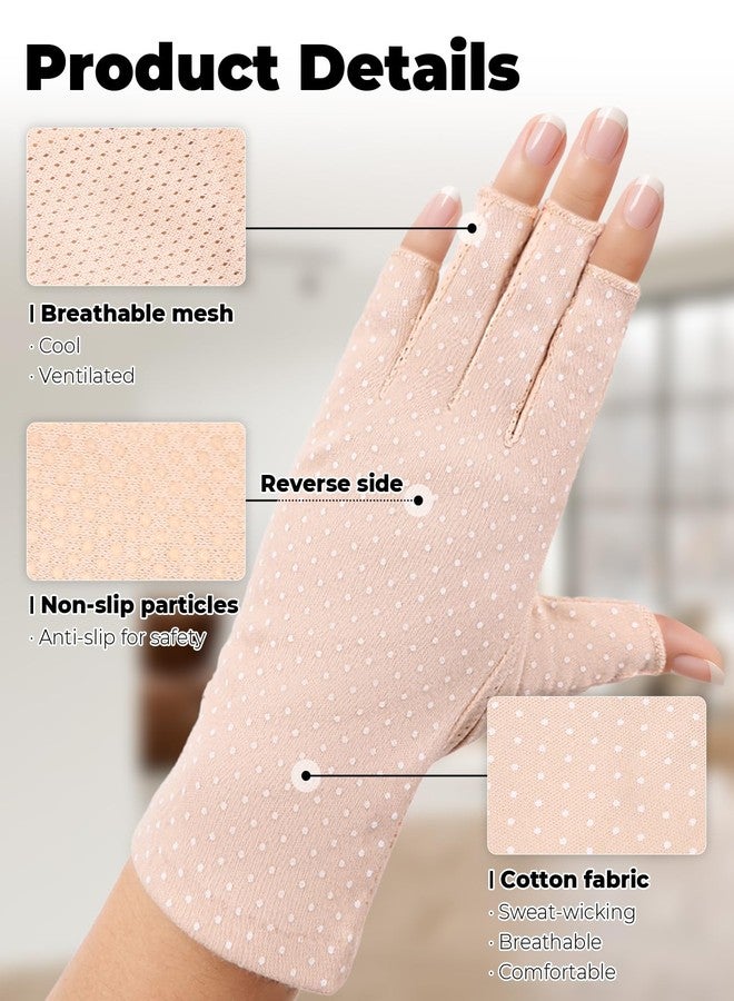 DAWZMR 3 Pairs UV Sun Protection Gloves for Women Driving, Guantes para Manejar Autos de Mujer, Fingerless Gloves UPF 50+ - Image 4